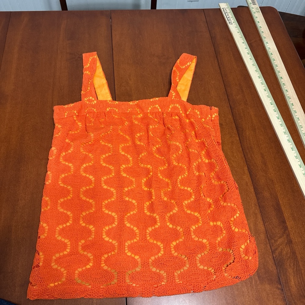 Trina Turk Terracotta Crochet Vintage Top